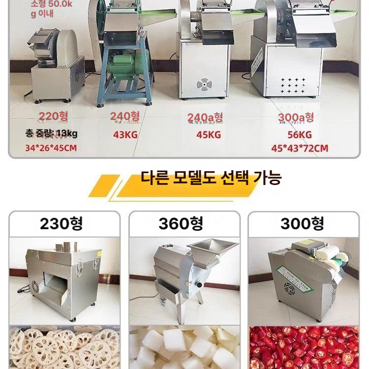 양파 절단기 무채칼 업소용 만능 커터 다이스 깍뚝썰기 오이 야채슬라이서 무우 - 상세 이미지 5