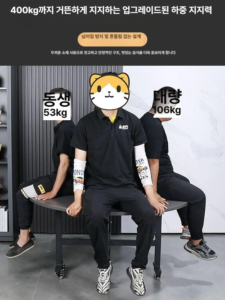 회전식 식탁 원목 대리석 상판 회전 테이블 중식당 레스토랑 주방용품 라운드탁 - 상세 이미지 3