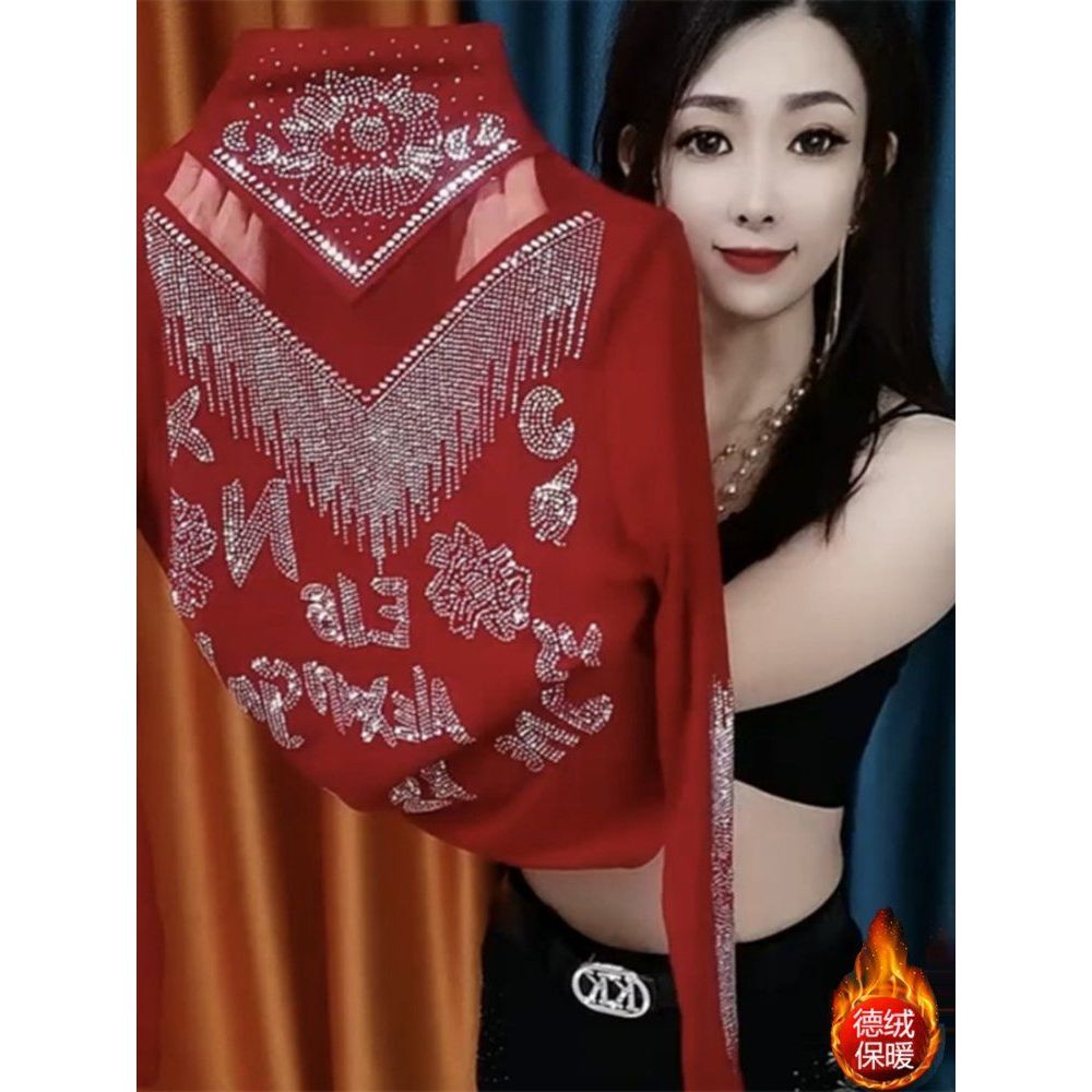 댄스복 메쉬 무대복 여자 레이어드 반팔티셔츠 루즈핏 연습복 민소매 여성 여름 이너 나시 블랙(얇은 실) L(80~52.5kg) - 상품 이미지
