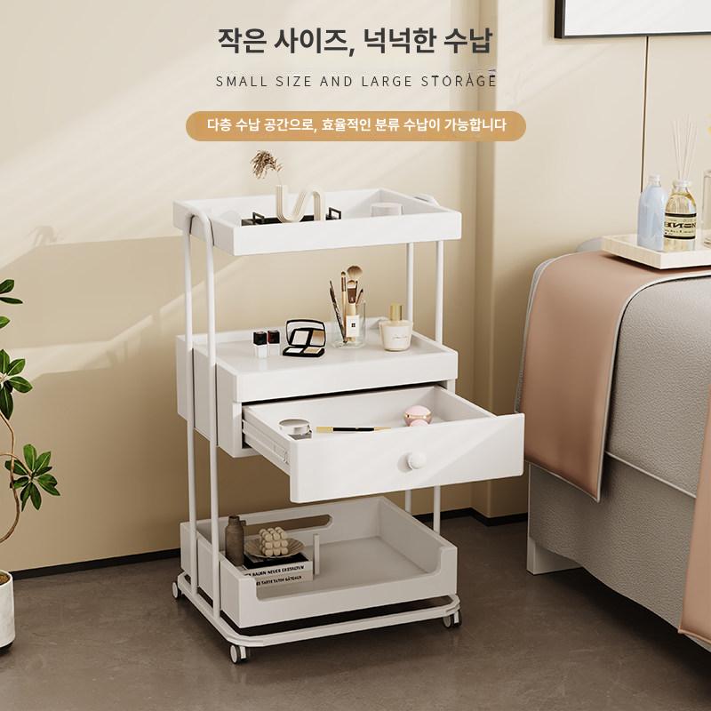 피부샵 왜건 화이트 이동식 바퀴 다용도 미용카트 웨건 트롤리 미용도구 정리대 - 상세 이미지 2