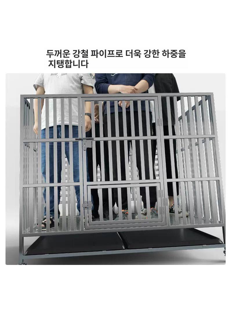 대형견 철장 스테인리스 견사 야외집 뜬장 개장 중형견 개집 애완견 방지 철망 실외 - 상세 이미지 4
