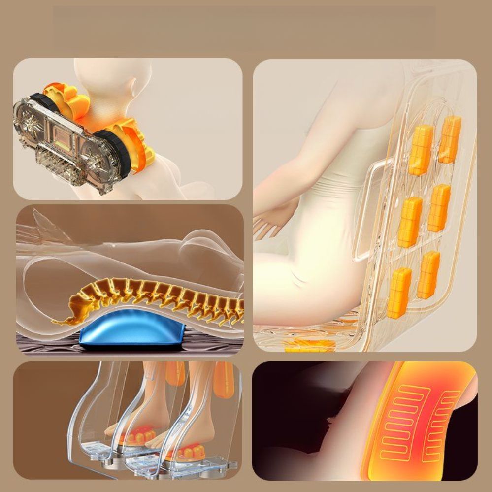 온열 경추 자동 전신마사지기 조절 다기능 지압 가정용 안마의자 매트리스 속도 방문설치 러그 블랙 에어백 스트레칭 + 9가지 속도 - 상세 이미지 4