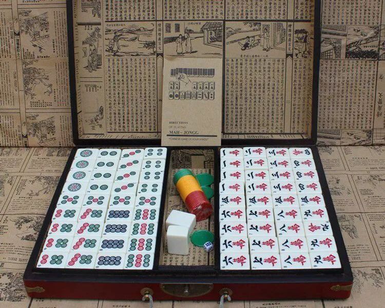 미니 마작게임 여행용 가정용 마작세트 케이스 보드 마작패 일본마작 박스 장기 놀이 - 상품 이미지