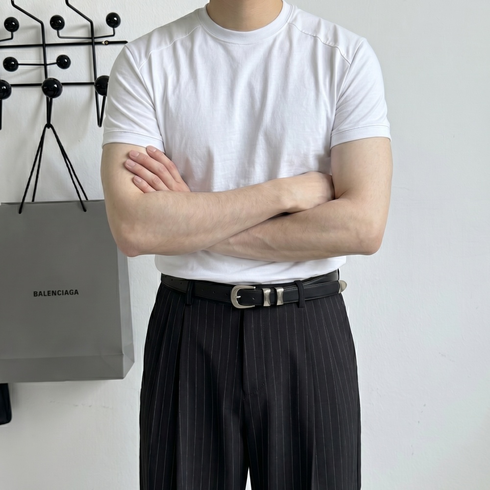 1+1 쿨 여름 무지 크롭 남자머슬핏반팔 숄더절개 라운드티셔츠 - 상세 이미지 3