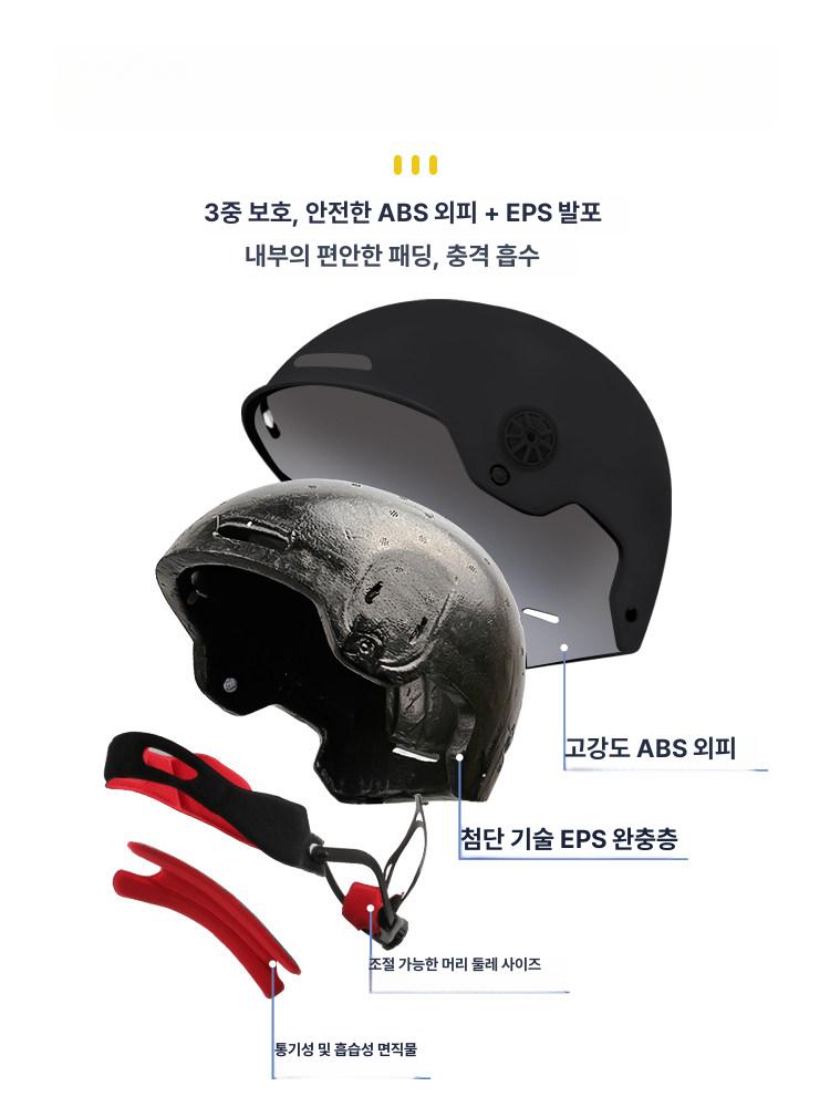 오픈페이스 오토바이헬멧 바이크 여름용 카본 스쿠터 초경량 빈티지 솔리드 통풍 - 상세 이미지 4