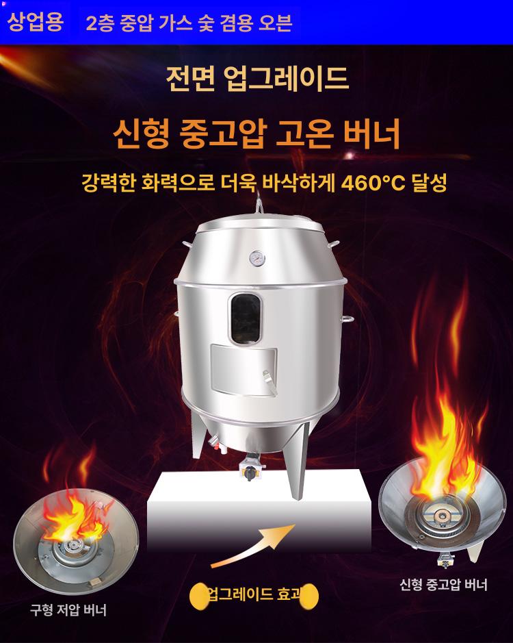 훈제 화로 업소용 캠핑 대형 원형 화덕 스텐레스 삼겹살 구이 돌판 숯불 바비큐 - 상세 이미지 5