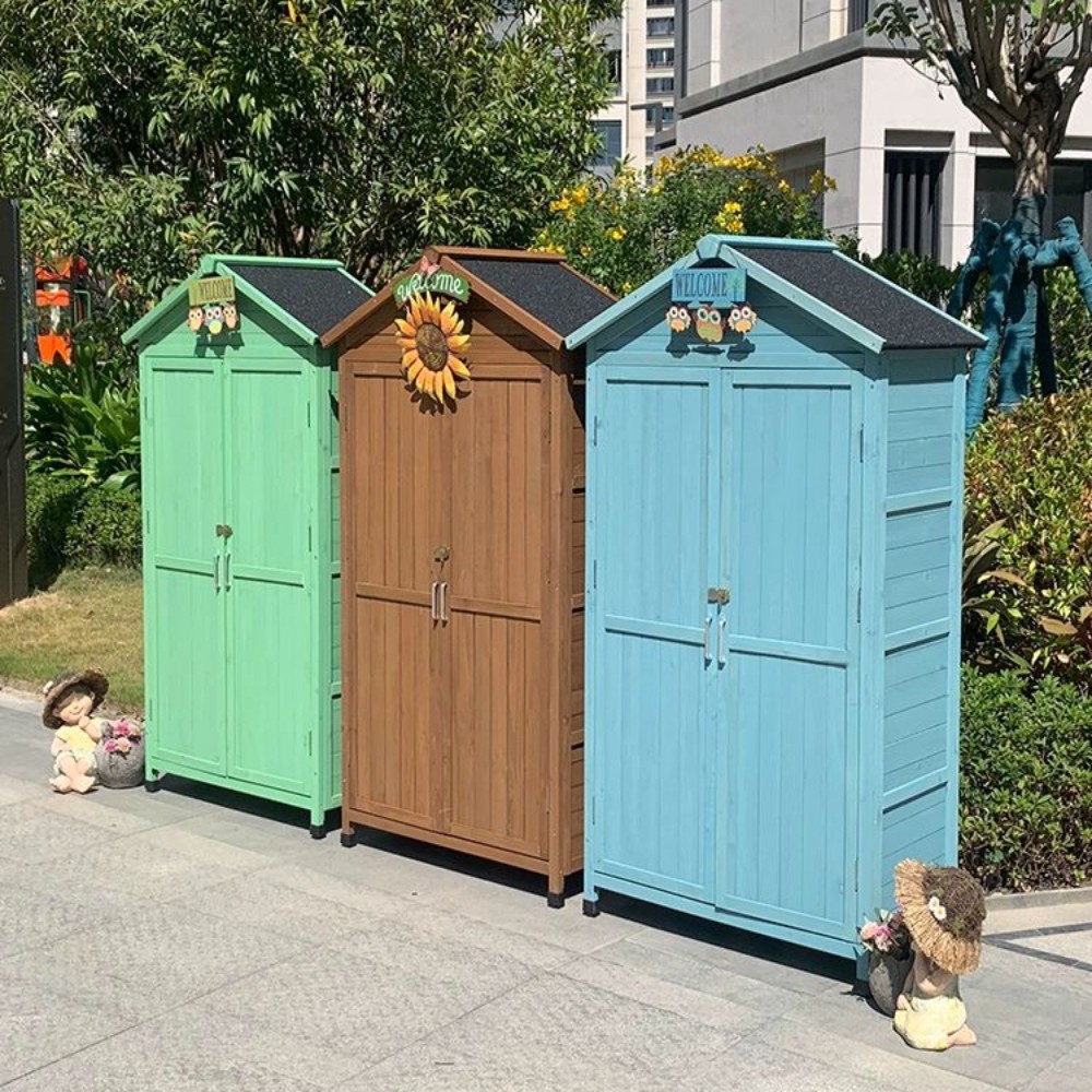 A타입 야외수납장 도구 캐비닛 농막창고 간이 공구 정리함 정원 농기구보관함 높이 - 상품 이미지