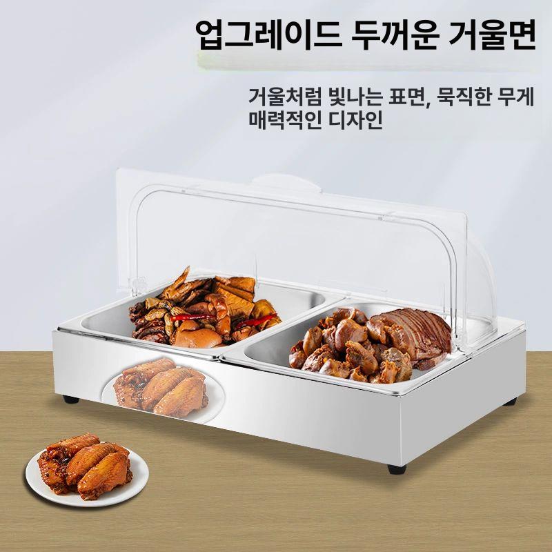 냉장 수산물 진열대 해산물 쇼케이스 식당 카페 매장 육회 초밥 전시 트레이 부페 셀프바 - 상세 이미지 2