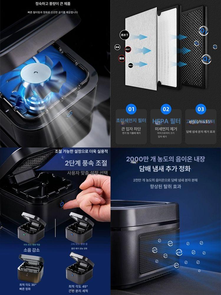 가정용 제연기 필터 담배냄새 환풍기 실내흡연기 음식냄새 담배연기흡입기 제거 배기 - 상세 이미지 4