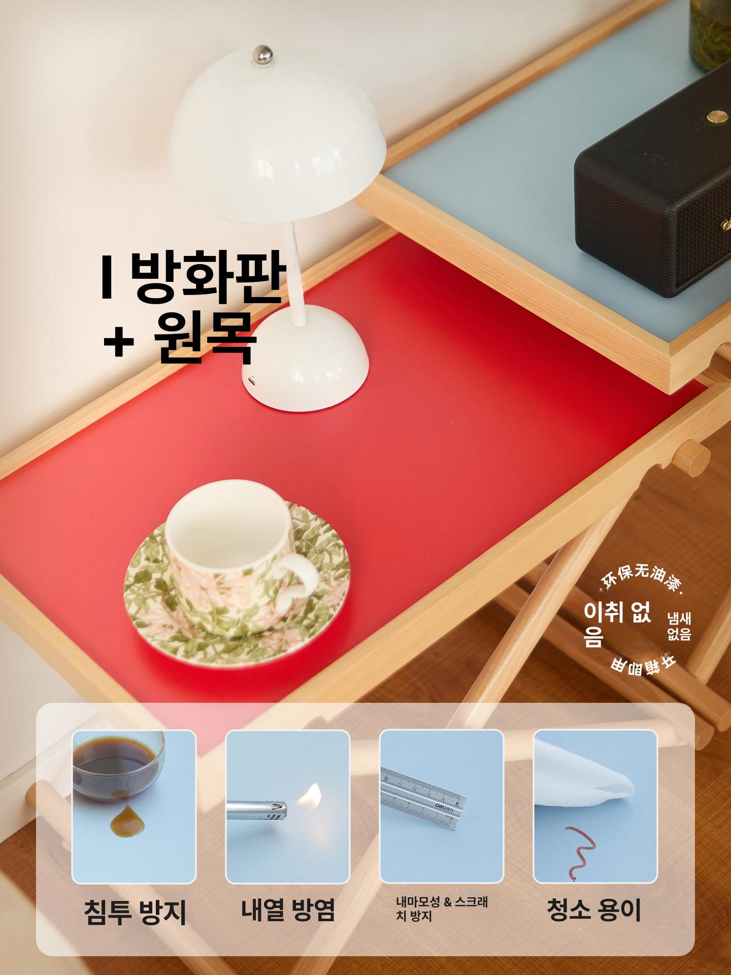 북유럽 접이식 우드 사이드 테이블 휴대용 소파 옆 탁자 아파트 발코니 야외용 - 상세 이미지 4