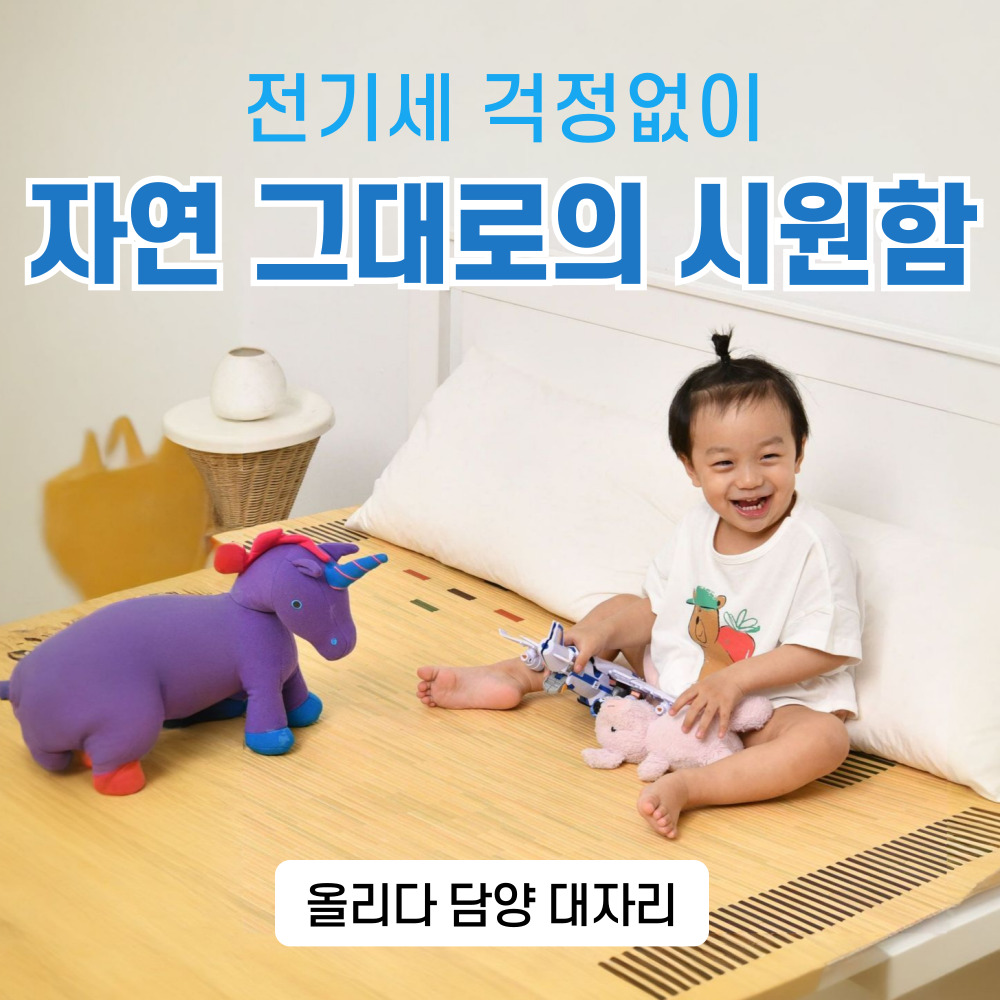올리다 대나무 돗자리 대자리 대나무자리 침대 여름 담양 국산 매트 민무늬 1인용 이미지 2