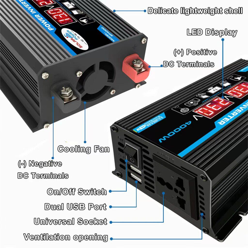4000w 파워인버터 배터리 충전 전압 변환기 사인파 차량용인버터 캠핑용 소켓 - 상세 이미지 4