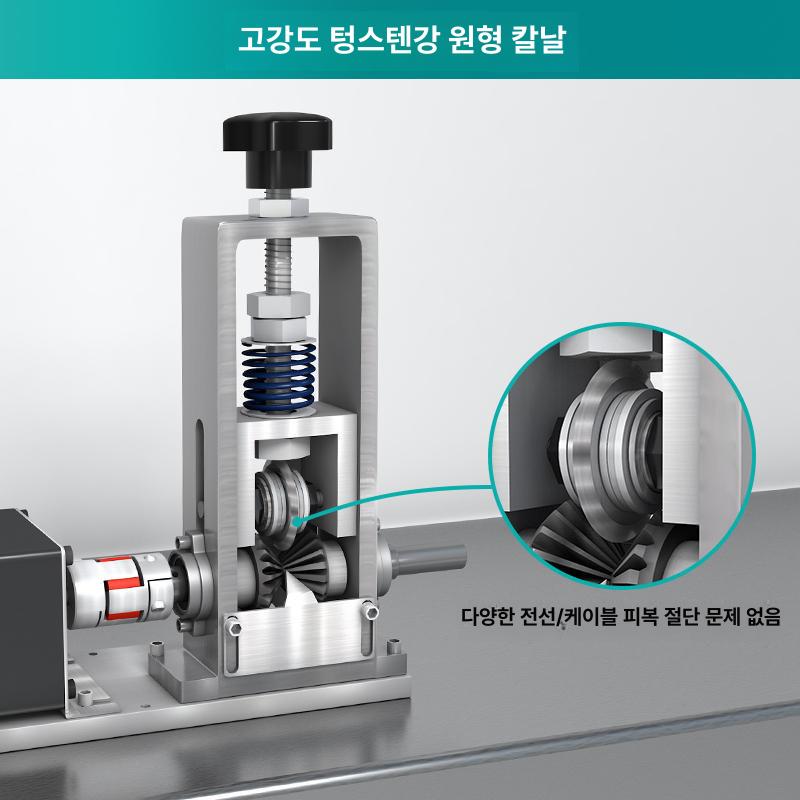 자동 폐전선탈피기 박피기 컷터 탁상형 케이블 피복제거 절단기 분리기 스트리핑 - 상세 이미지 3