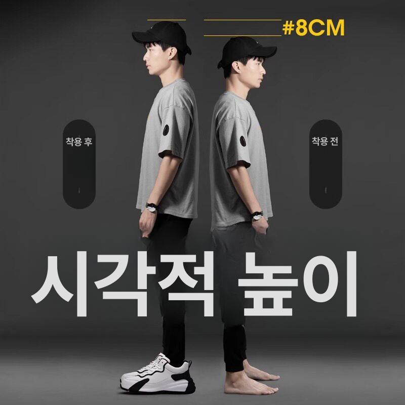 8cm 키높이운동화 남자 키높이신발 통기성 통굽 발편한 남성 캐주얼 히든굽 굽있는 - 상세 이미지 4