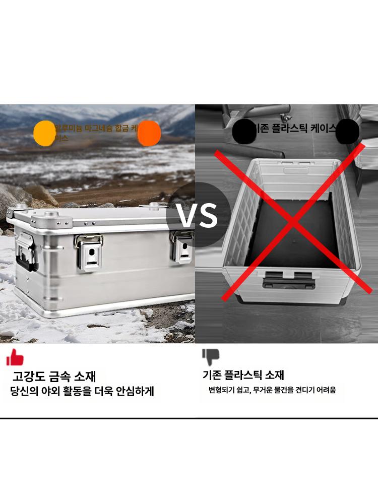 알루미늄 수납박스 캠핑용 강화 감성 스토리지 기어박스 정리함 다용도 캠빌 야외 - 상세 이미지 5