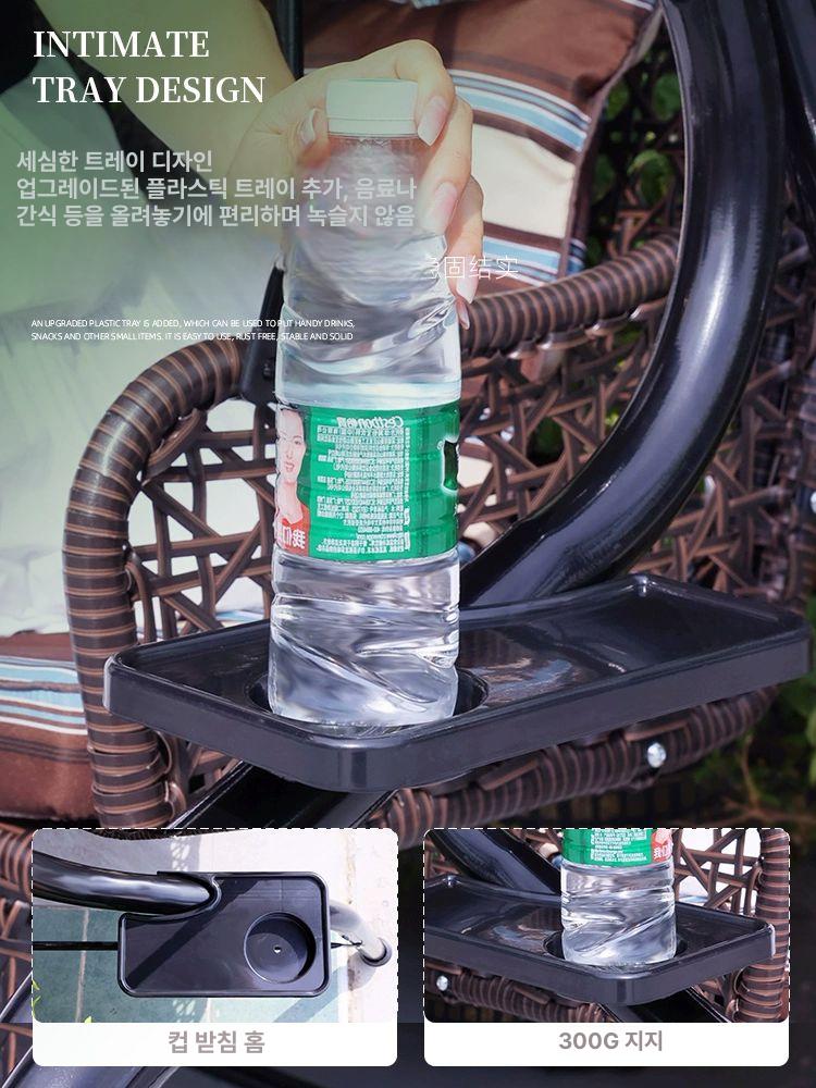 야외 그네 의자 정원 팬션 나무 벤치 카페 마당 체어 라탄 철제 흔들 스윙 - 상세 이미지 3