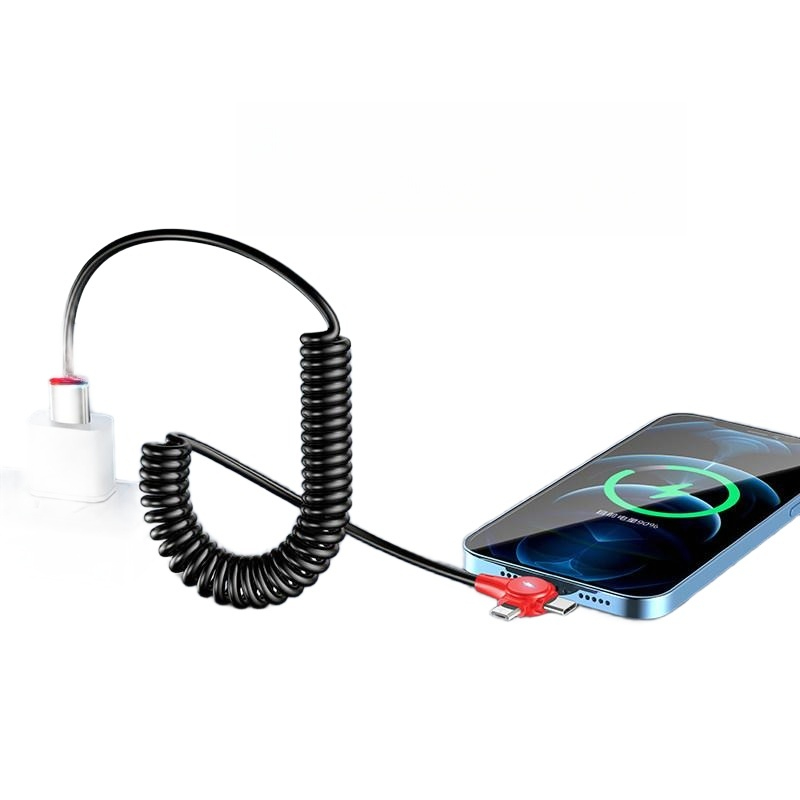 초고속충전 릴케이블 길이조절 USB 일자형 직각형 스프링선 꺾인형 곡선형 충전케이블 - 상세 이미지 3
