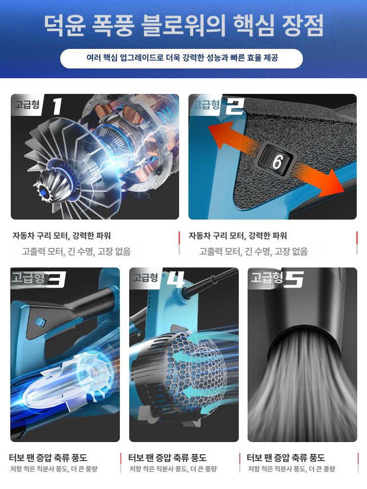 블로워 낙엽송풍기 초강력 산업용 본체 먼지 눈 전기송풍기 대포송풍기 브로워 브로아 - 상세 이미지 4