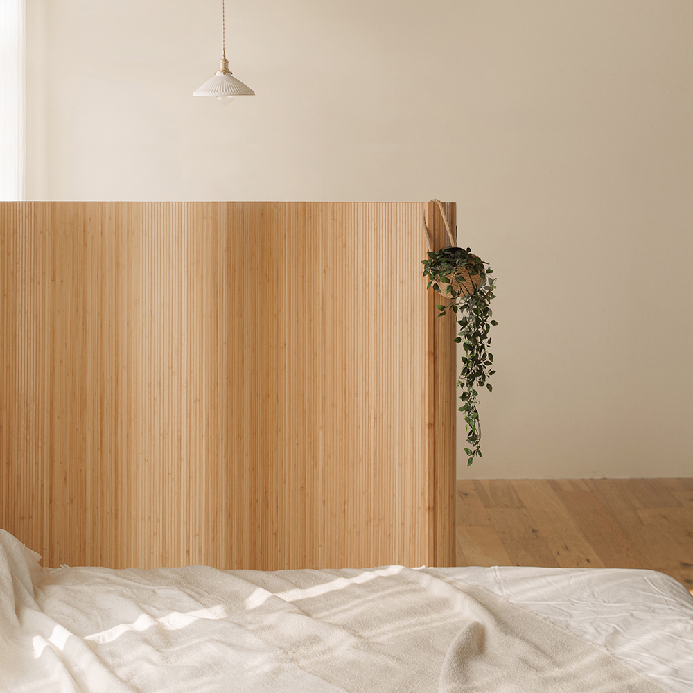 헤세 원목 룸 디바이더 롤러블 공간분리 가벽 파티션 1600x1200mm, 내추럴 - 상세 이미지 3