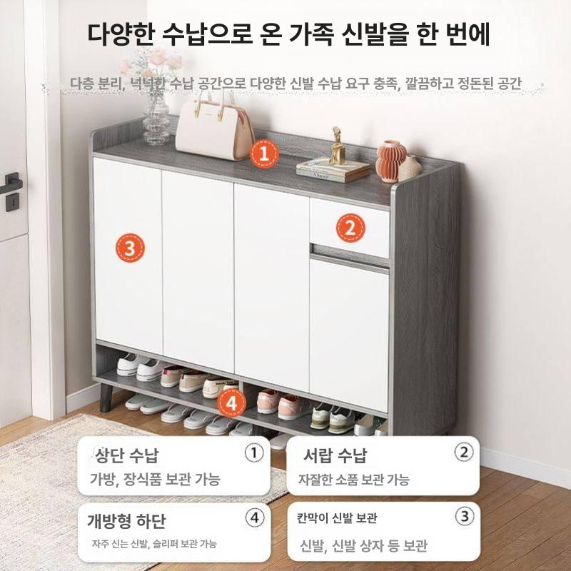 현관 신발장 수납 랙 슬림형 조립식 진열대 홈 인테리어 수납장 - 상세 이미지 3