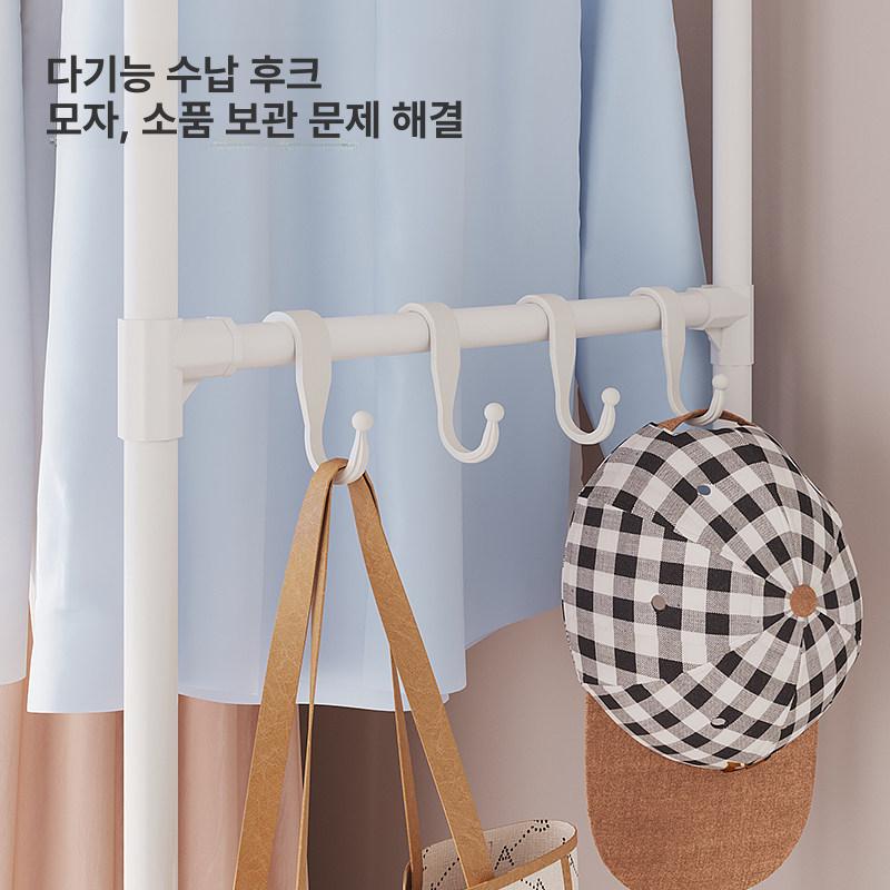 커튼 드레스룸 시스템행거 원룸 간이 고정식 튼튼한 커버옷장 수납 심플 선반 - 상세 이미지 5