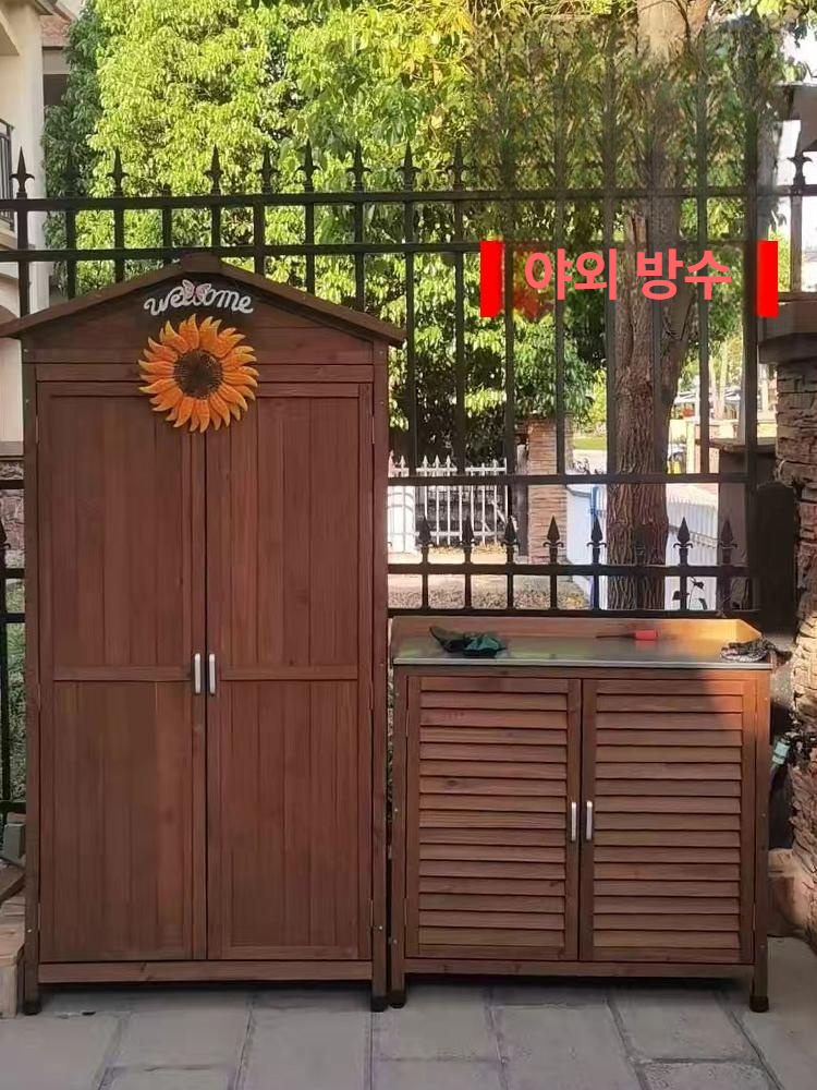 A타입 야외수납장 도구 캐비닛 농막창고 간이 공구 정리함 정원 농기구보관함 높이 - 상세 이미지 2