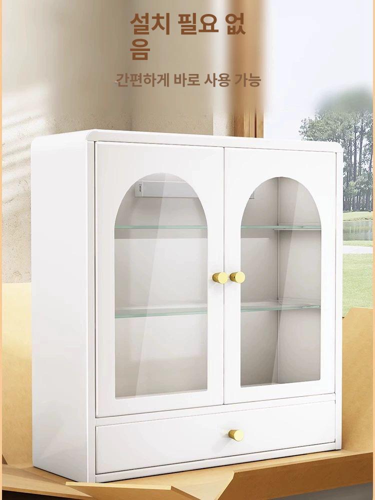빈티지 미니 찬장 컵 보관 선반 주방 장식 수납장 엔틱 그릇 보드 진열 - 상세 이미지 4
