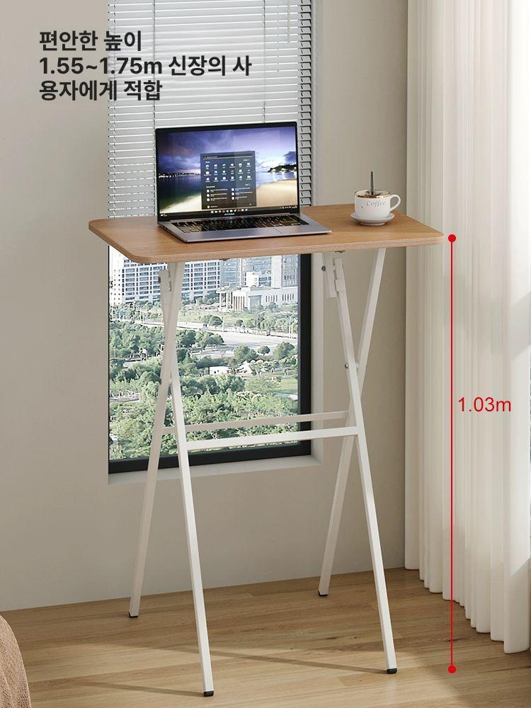 접이식 스탠딩테이블 하이 높이 데스크 조절 사이즈 노트북 사무실용 다용도 - 상세 이미지 4