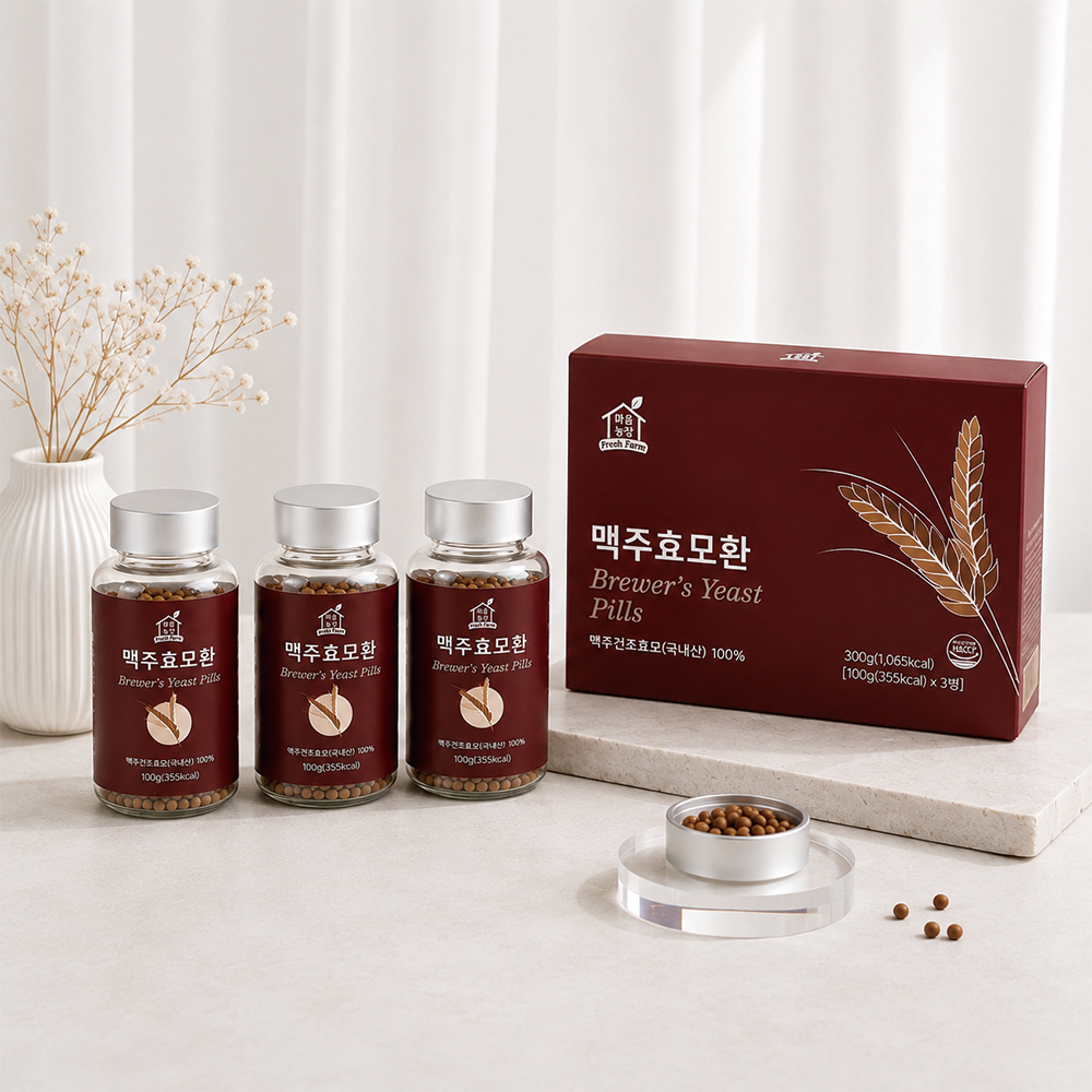 맑은농장 국내산 맥주효모 환 세트 100g x 3개입 - 메인 이미지