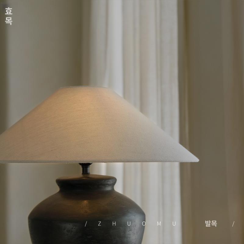 빈티지 무드등 엔틱 협탁 레트로 인테리어 앤틱 테이블램프 버튼 갓 로맨틱 복고풍 - 상세 이미지 4