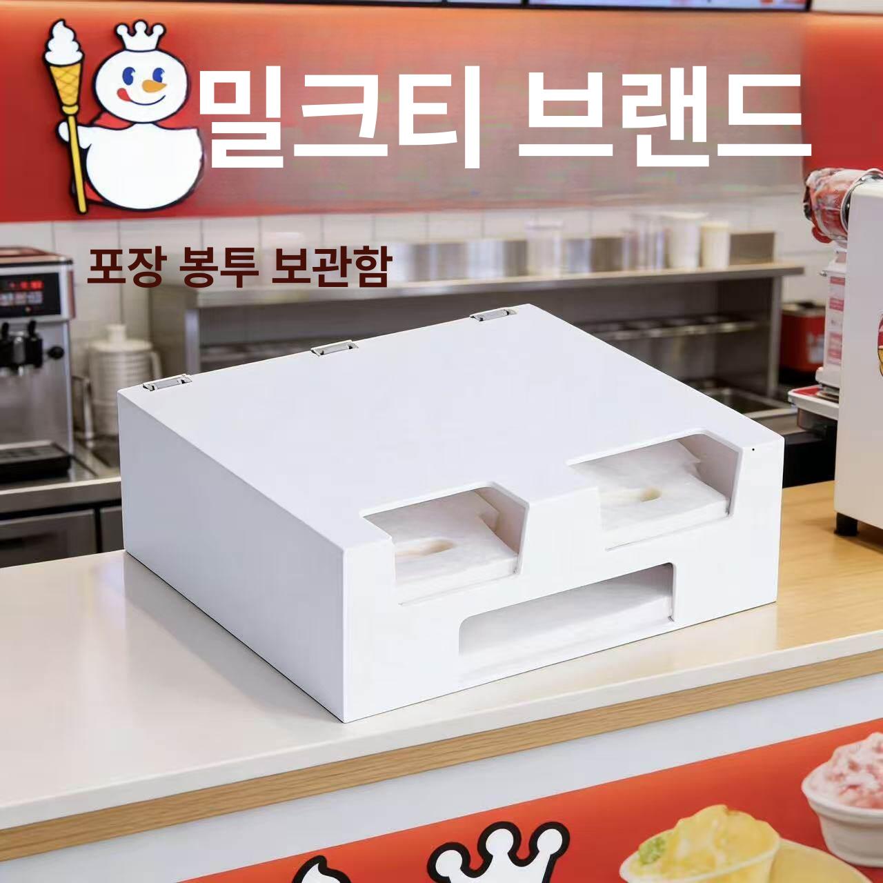 카페 정리함 테이크아웃 봉투 일회용 가게용 포장 비닐디스펜서 업소용 수납박스 - 상세 이미지 2