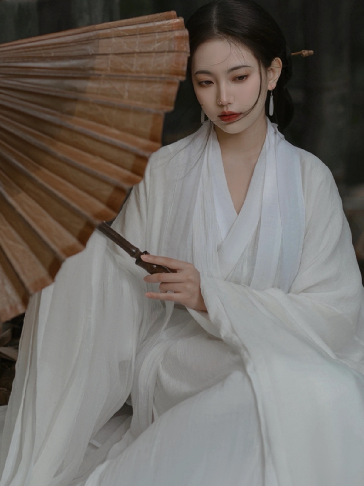 처녀귀신 소복 의상 세트 성인 할로윈 파티 분장 복장 코스튬 귀신옷 - 상세 이미지 3
