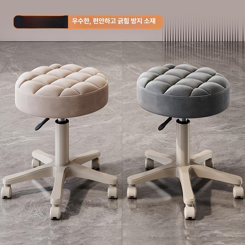 바퀴달린 원형의자 병원 미용의자 보조의자 둥근 이동 원형스툴 간이의자 휠 작업용 - 상세 이미지 3