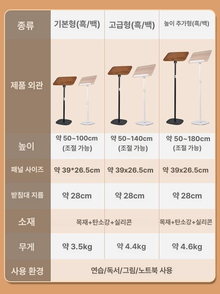 지휘자 악보대 나무 폴딩 연주 음악 받침대 공연 악기 조절 악보스탠드 악보거치대 - 상세 이미지 2