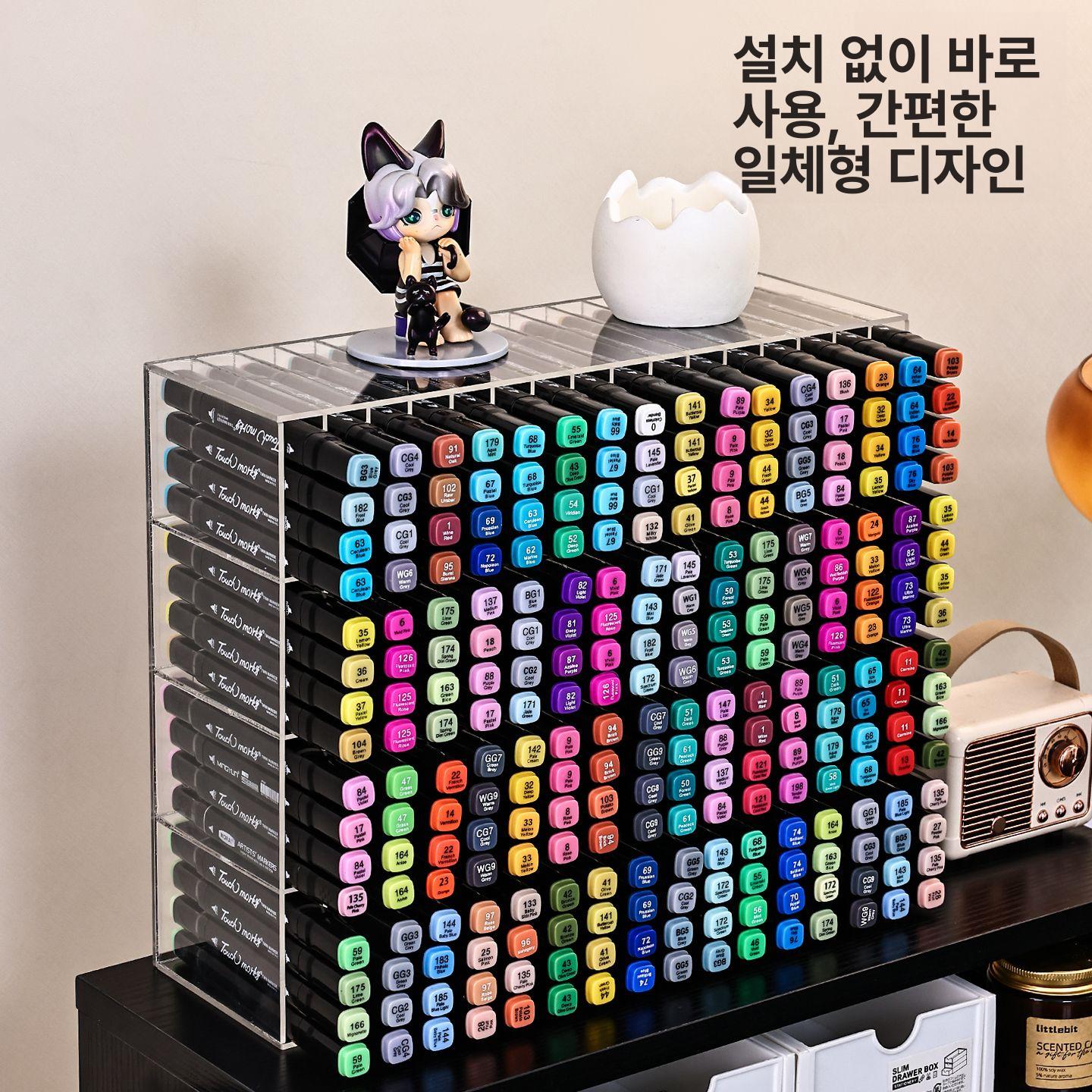아크릴 펜 정리대 디스플레이 계단식 스탠드 데스크탑 책상용 진열대 보관함 분수 - 상세 이미지 2