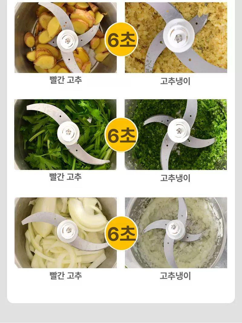 대용량 초퍼 야채 양념 이유식 전동다지기 업소용 마늘 기계 만능다지기 - 상세 이미지 3