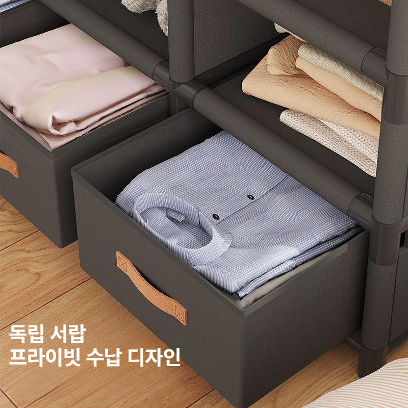 옷장 먼지차단 시스템 롤스크린 오픈드레스룸 수납 정리 선반 블라인드 - 상세 이미지 4