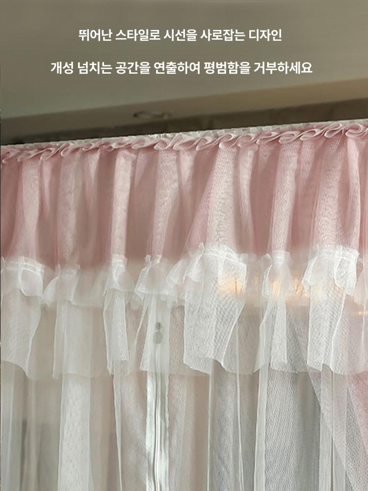 침실커튼 공주침대캐노피 하우스 장식 지붕텐트 방꾸미기 침대커튼 아이방 모기장텐트 - 상세 이미지 5
