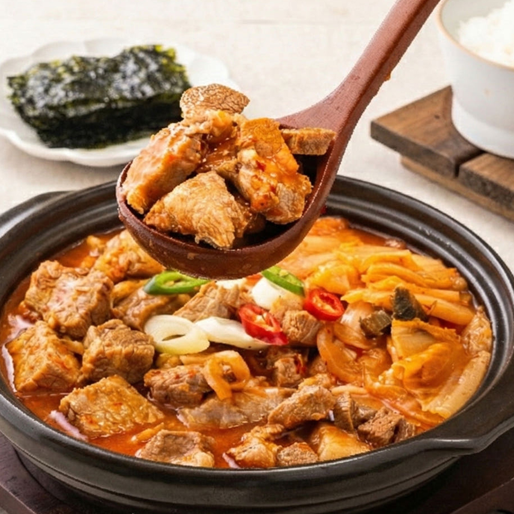 [광명맛집2-3인분]깜짝 놀랄 중량 돼지반근 얼큰 돼지김치찌개 풀세트 짜글이 - 상세 이미지 4