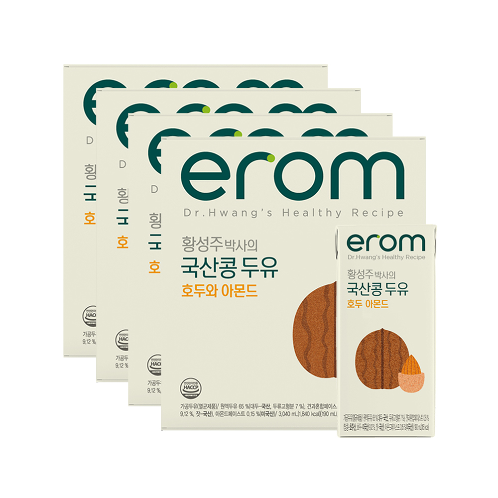 이롬두유 황성주박사의 국산콩두유 호두아몬드두유, 190ml, 64개 - 상품 이미지