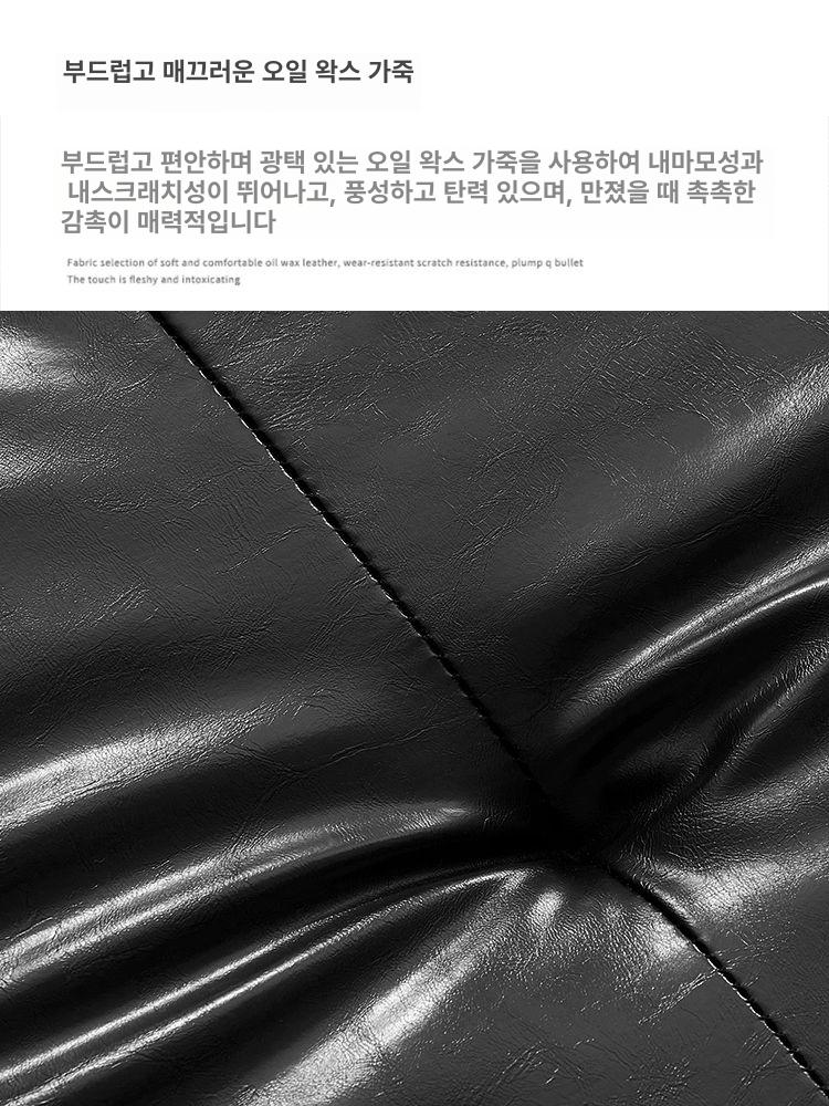 3인용 쇼파 모듈 가죽소파 천연통가죽 이태리 내장 신혼 풀그레인 - 상세 이미지 5