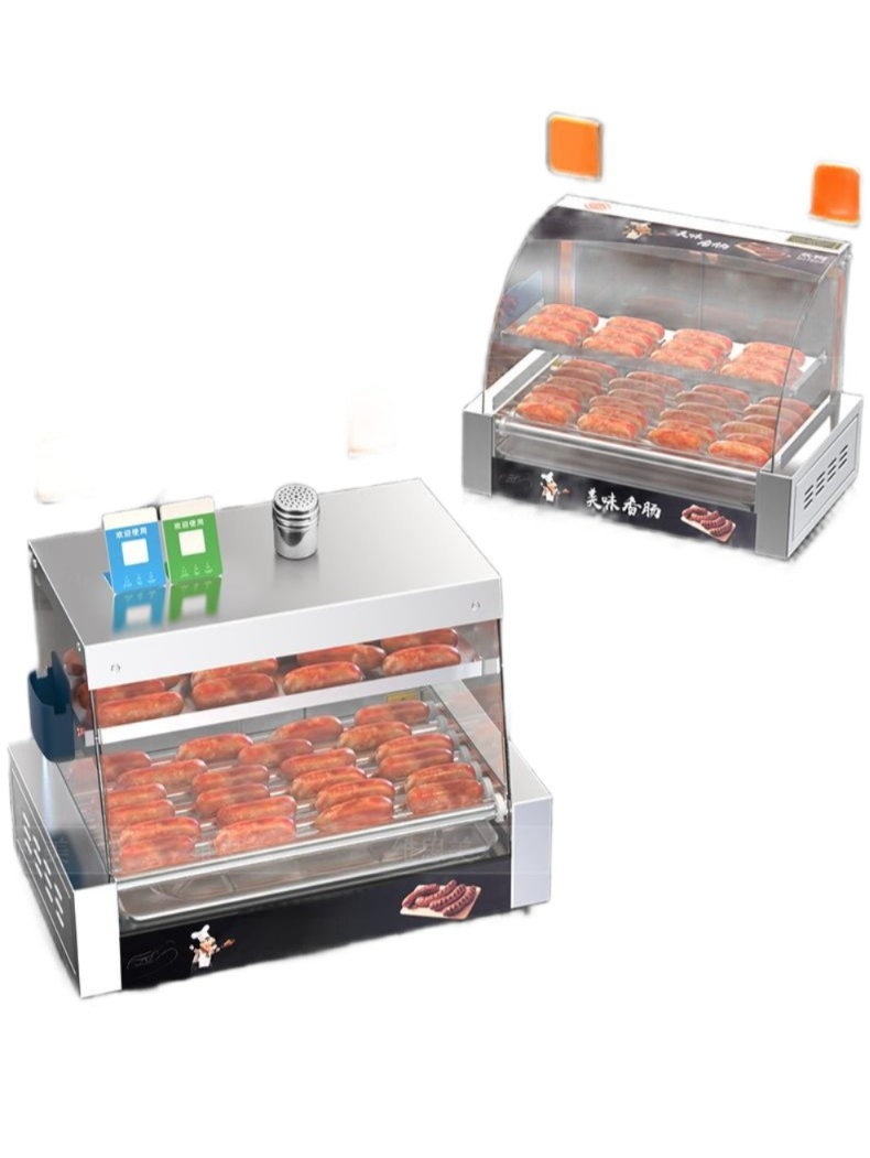 업소용 핫바 보온기 그릴 진열대 기계 곡선형 휴게소 편의점 본체 소세지 커버 문 - 상품 이미지