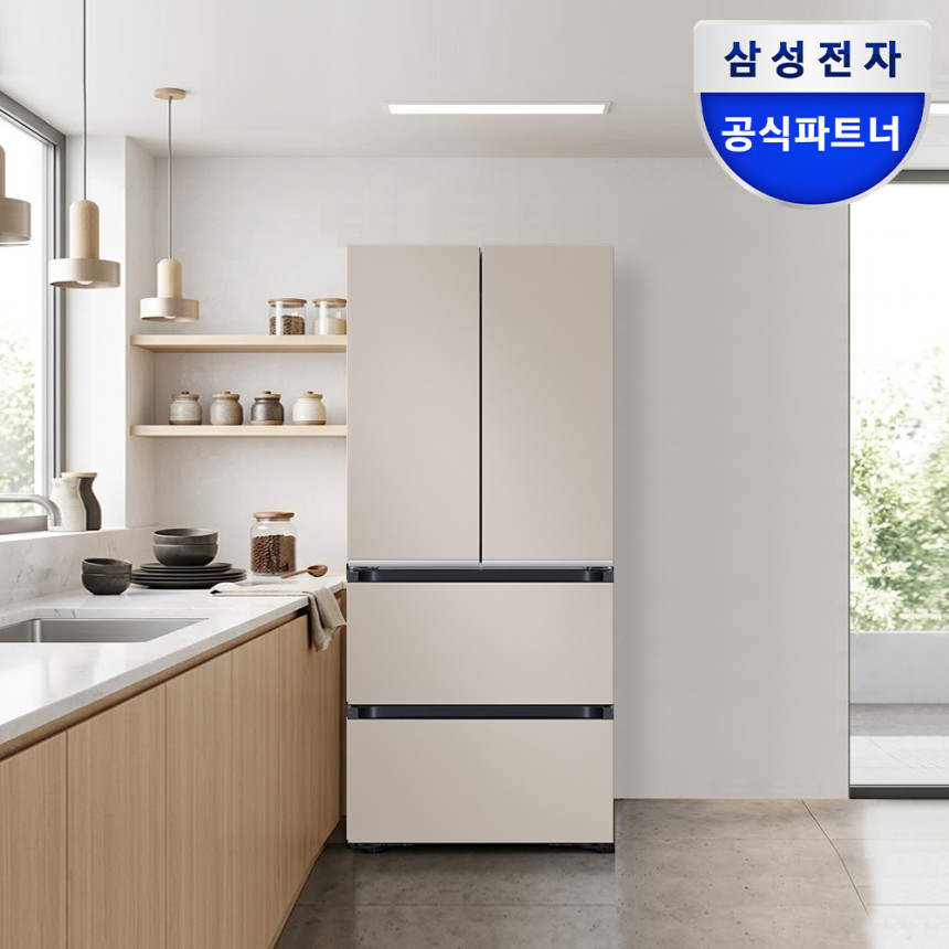 삼성 비스포크 AI 김치냉장고 4도어 RK70F49M2GD 맞춤보관모드 에센셜 베이지 사진 1