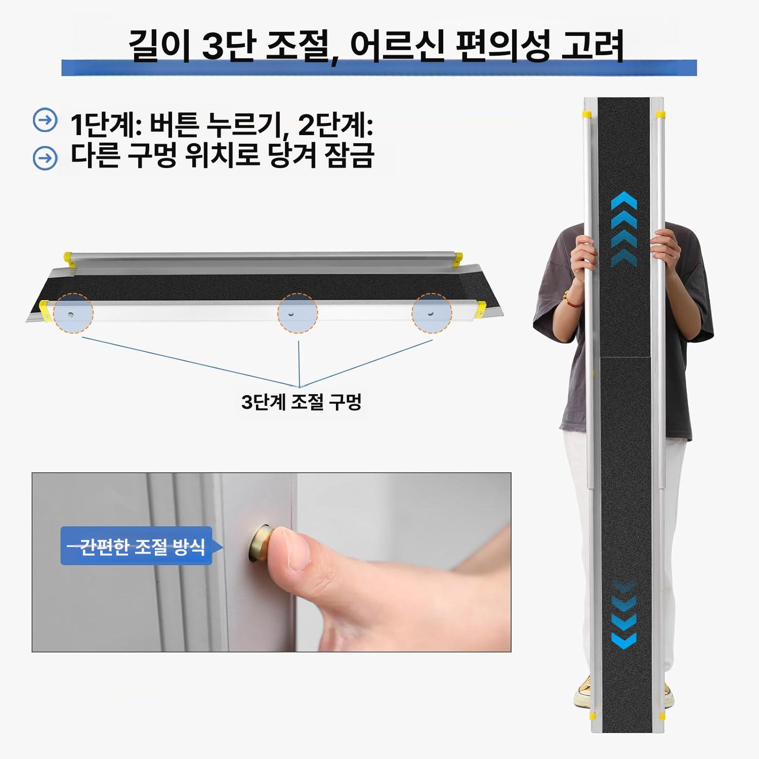 차량상하차 램프 슬라이딩 발판 스텝 슬로프 트럭 문턱 상하차사다리 운반 진입 화물 - 상세 이미지 2