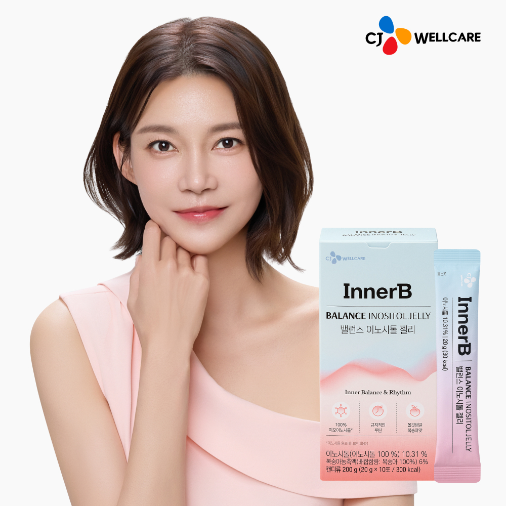 CJ 이너비 밸런스 이노시톨 복숭아맛 젤리 미오이노시톨 콜린 10포, 1개 - 상품 이미지