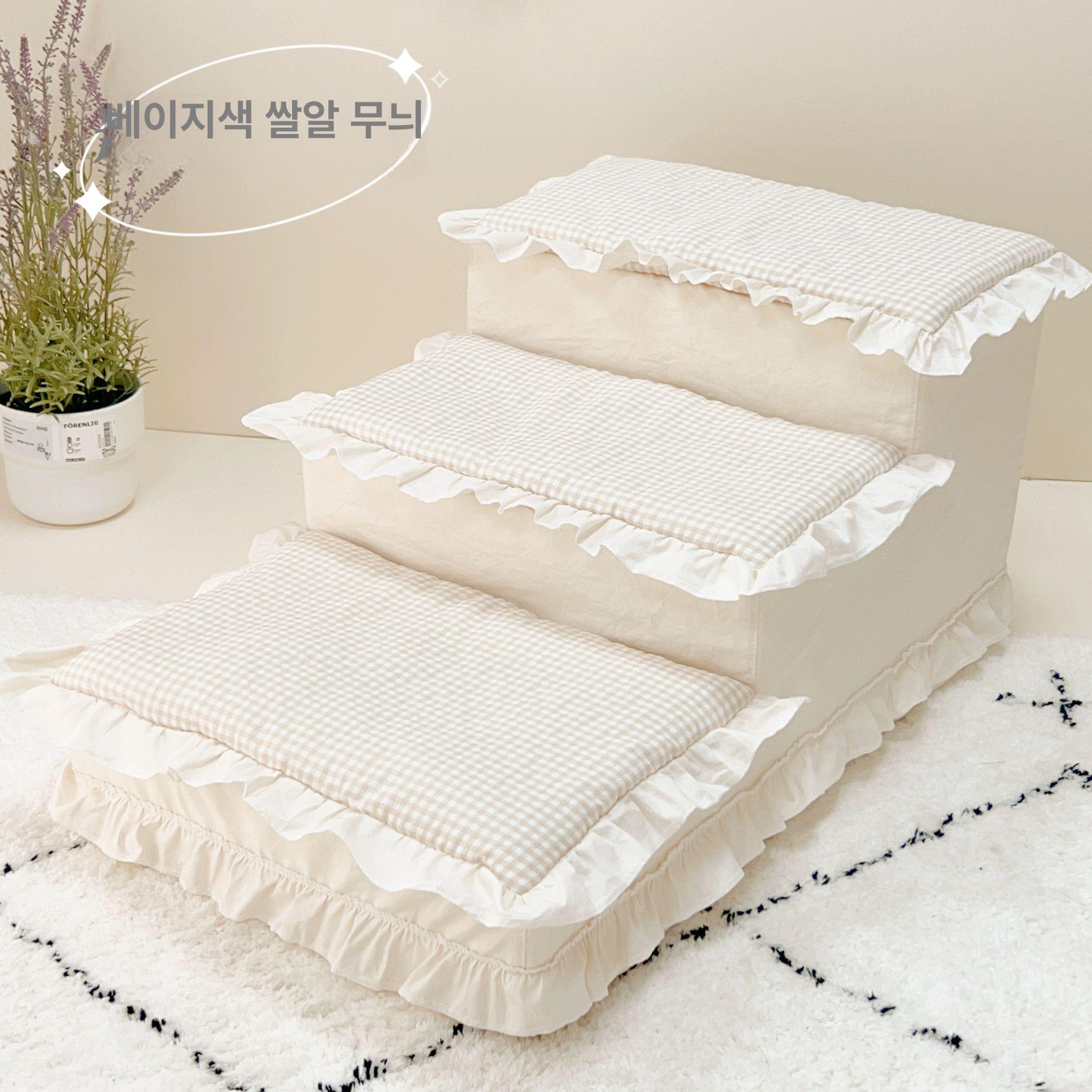 프릴 레이스강아지계단 논슬립 관절보호 포메라니안 애견 슬개골보호 스펀지 - 상세 이미지 5