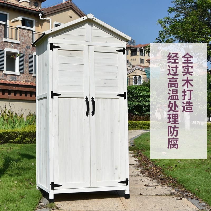 야외창고 농막창고 원목 농사 농기구보관함 텃밭 캐비닛 조립식 간이 이동식 소형 수납장 옥상 - 상세 이미지 4