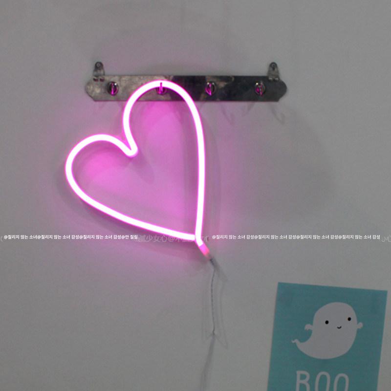 하트 네온간판 네온사인 led 장식 네온조명 침실 무드등 감성 라이트 인테리어 웨딩 - 상세 이미지 2