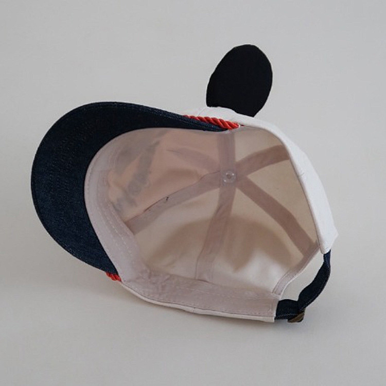미키마우스 입체 귀 배색 캡 모자 48~52cm - 하카타몰