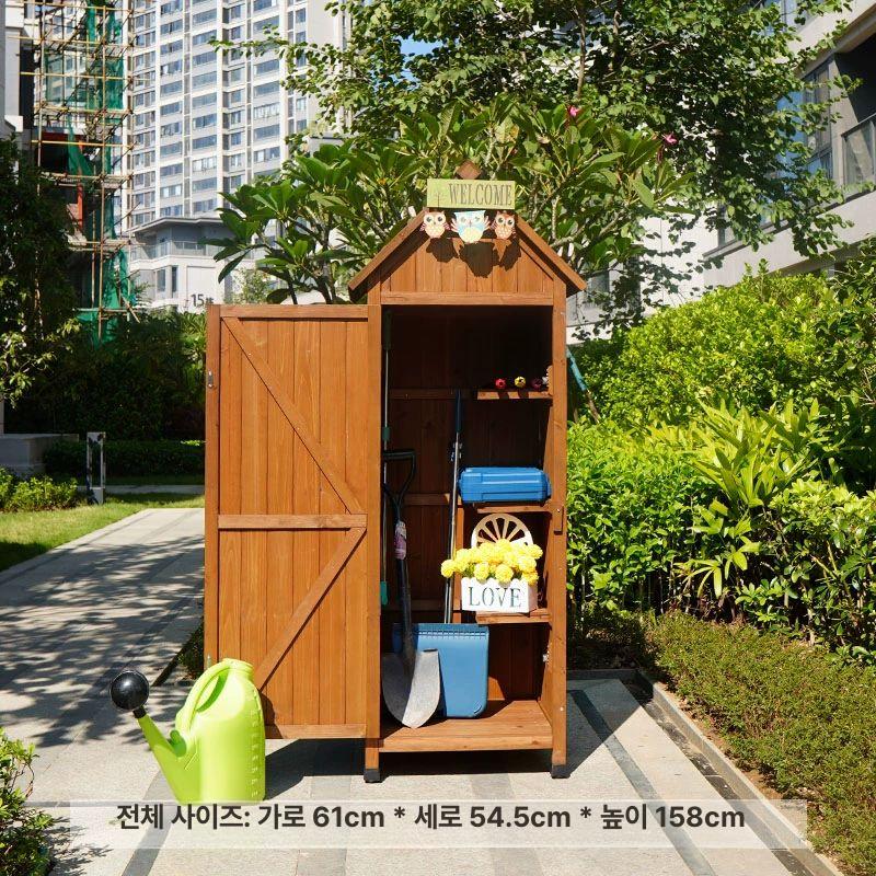 A타입 야외수납장 도구 캐비닛 농막창고 간이 공구 정리함 정원 농기구보관함 높이 - 상세 이미지 5